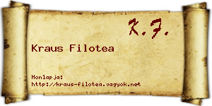 Kraus Filotea névjegykártya